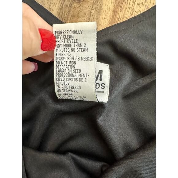 R&M Richards Women's Black Floral Embroidery Asymmetric sequinDress Size 14 - Picture 15 of 15